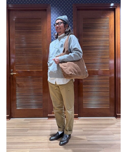 BROOKS BROTHERS（ブルックスブラザーズ）の「Brooks Brothers × PEANUTS　コーデュロイ　スヌーピーエンブロイダリー　トートバッグ（トートバッグ・メンズ・ブラウン・ONE SIZE）」の4枚目の写真