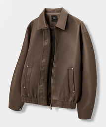 DIMITRI BLACK（ディミトリブラック）の「PUミニマルレザージャケット_ブラウン（ライダースジャケット）」