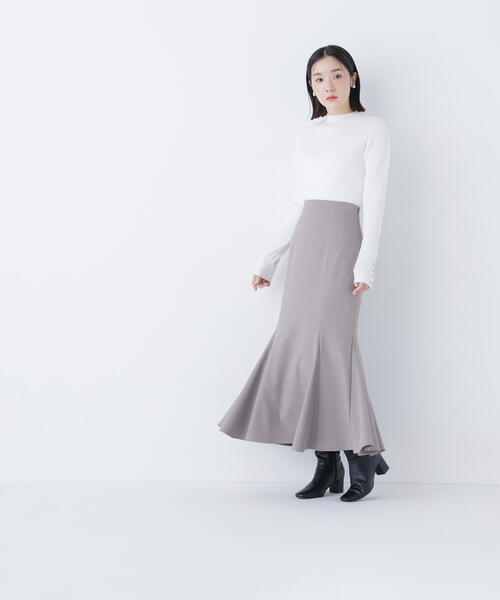 NATURAL BEAUTY BASIC（ナチュラルビューティーベーシック）の「◇ハートボタンカフスニット（ニット/セーター・レディース・ベージュ/ラベンダー/チャコールグレー/オフホワイト・FREE）」の16枚目の写真