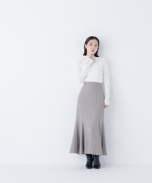 NATURAL BEAUTY BASIC（ナチュラルビューティーベーシック）の「◇ハートボタンカフスニット（ニット/セーター・レディース・ベージュ/ラベンダー/チャコールグレー/オフホワイト・FREE）」の18枚目の写真