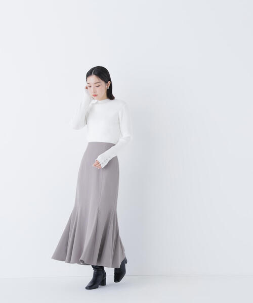 NATURAL BEAUTY BASIC（ナチュラルビューティーベーシック）の「◇ハートボタンカフスニット（ニット/セーター・レディース・ベージュ/ラベンダー/チャコールグレー/オフホワイト・FREE）」の20枚目の写真