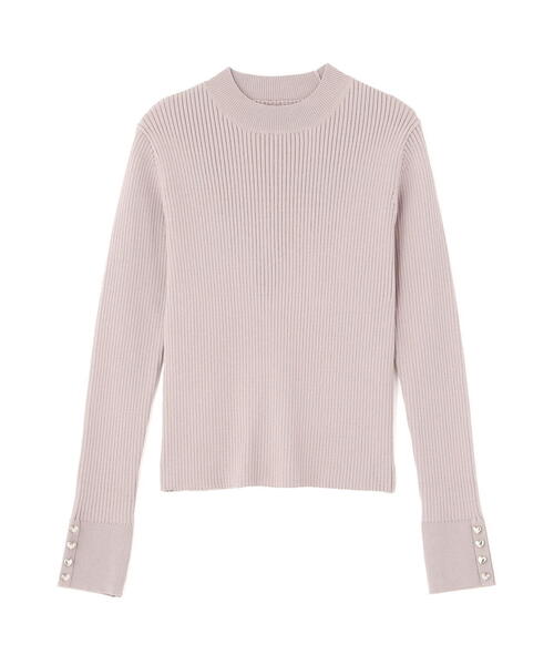 NATURAL BEAUTY BASIC（ナチュラルビューティーベーシック）の「◇ハートボタンカフスニット（ニット/セーター・レディース・ベージュ/ラベンダー/チャコールグレー/オフホワイト・FREE）」の22枚目の写真