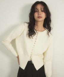 Shelly island（シェリーアイランド）の「ゴールドボタンニュアンスカーディガン（ニット/セーター）」