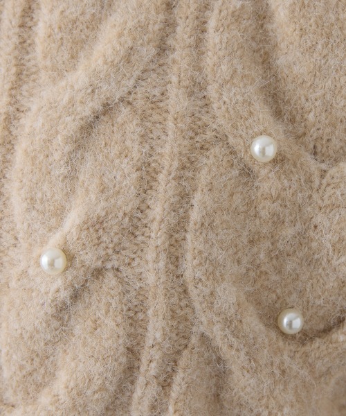 Seemi. byNICECLAUP（ シーミーバイナイスクラップ）の「【Seemi.】ビジュースタッズニットカーディガン（カーディガン/ボレロ・レディース・ベージュ/チャコールグレー/オフホワイト・FREE）」の9枚目の写真