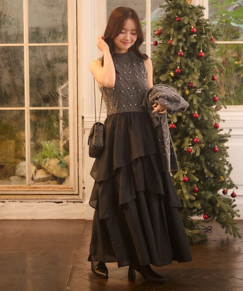 Seemi. byNICECLAUP（ シーミーバイナイスクラップ）の「【Seemi.】ビジュースタッズニットカーディガン（カーディガン/ボレロ・レディース・ベージュ/チャコールグレー/オフホワイト・FREE）」の22枚目の写真