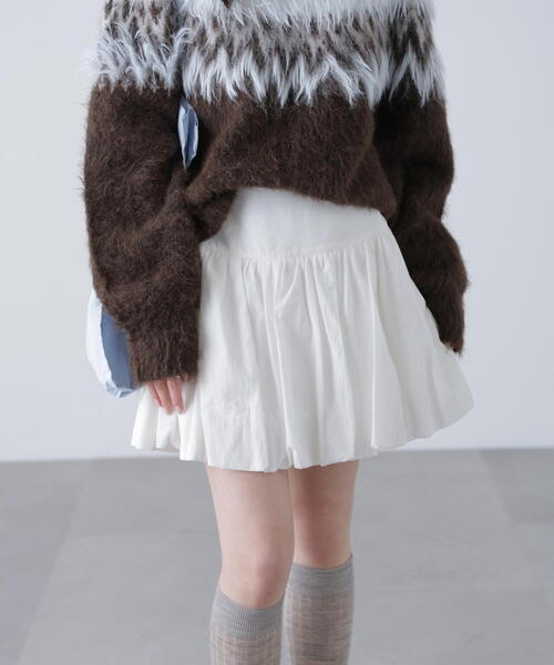 FREE'S MART(フリーズマート)の「インナーパンツ付きナチュラルコットンバルーンミニスカート(スカート・レディース・ホワイト/ブラウン系その他・MEDIUM/SMALL)」の11枚目の写真