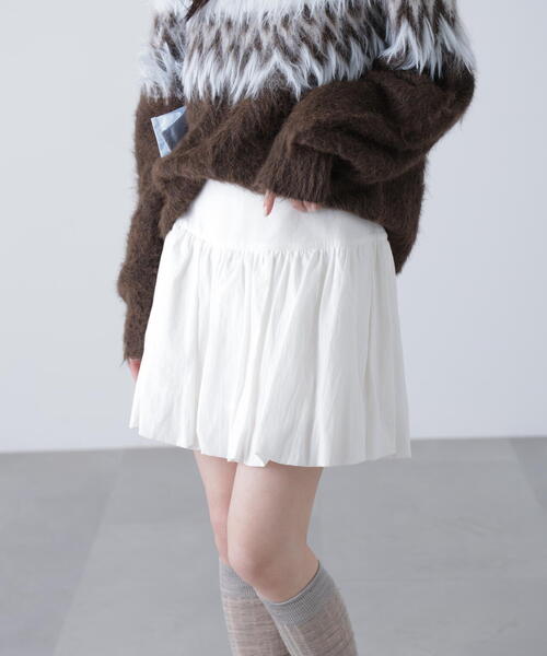 FREE'S MART(フリーズマート)の「インナーパンツ付きナチュラルコットンバルーンミニスカート(スカート・レディース・ホワイト/ブラウン系その他・MEDIUM/SMALL)」の12枚目の写真