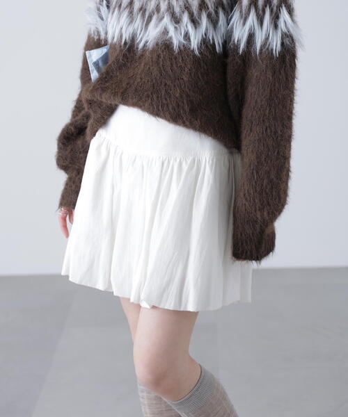 FREE'S MART(フリーズマート)の「インナーパンツ付きナチュラルコットンバルーンミニスカート(スカート・レディース・ホワイト/ブラウン系その他・MEDIUM/SMALL)」の13枚目の写真