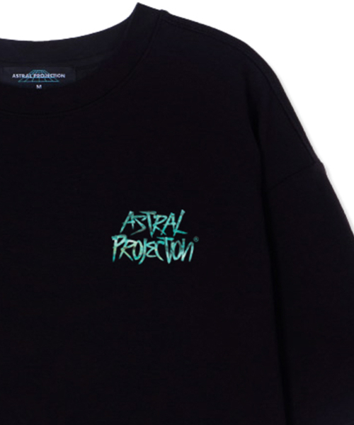 ASTRAL PROJECTION（アストラルプロジェクション）の「ターコイズグラフィティレタリングスーピマコットンラウンドネック半袖Tシャツ_ブラック（Tシャツ/カットソー・メンズ・その他・X-LARGE/MEDIUM/LARGE）」の3枚目の写真