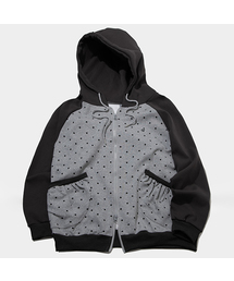 SOME PLACE（サムプレイス）の「Dot Pattern Symbol Logo Nagrang Color Block Hooded Zip-Up [Gray]（パーカー）」
