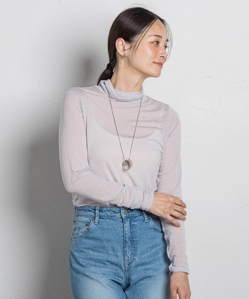 LAUTREAMONT（ロートレアモン）の「シアーラメタートル≪WEB限定カラー/手洗い可能≫（Tシャツ/カットソー・レディース・ブラック/ホワイト/ベージュ系その他/ゴールド系その他・9号）」の3枚目の写真