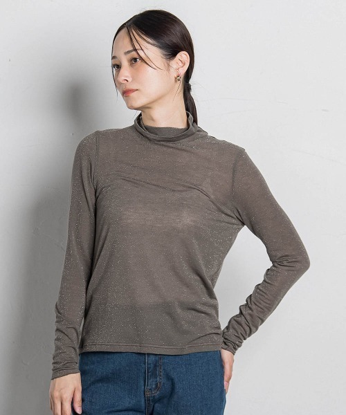 LAUTREAMONT（ロートレアモン）の「シアーラメタートル≪WEB限定カラー/手洗い可能≫（Tシャツ/カットソー・レディース・ブラック/ホワイト/ベージュ系その他/ゴールド系その他・9号）」の14枚目の写真