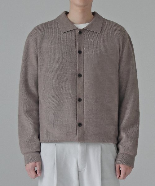 Cashlike collar cardigan (brown) — кардиган с кашемировым эффектом, коричневый