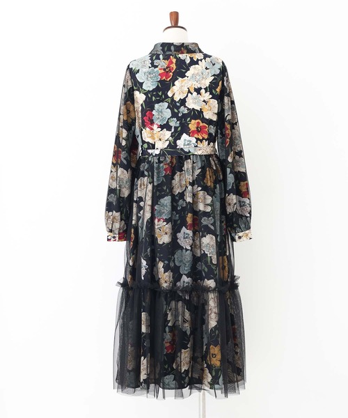 somari imagination（ソマリ イマジネーション）の「『花柄チュールドッキングワンピース』（ワンピース・レディース・ネイビー・1/2）」の17枚目の写真