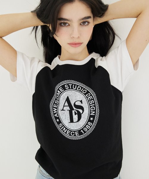 AWESOME STUDIO(オーサムスタジオ)の「サークルシンボルラグラン半袖Tシャツブラック(Tシャツ/カットソー・レディース・その他・FREE)」の4枚目の写真
