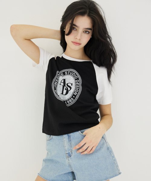 AWESOME STUDIO(オーサムスタジオ)の「サークルシンボルラグラン半袖Tシャツブラック(Tシャツ/カットソー・レディース・その他・FREE)」の5枚目の写真