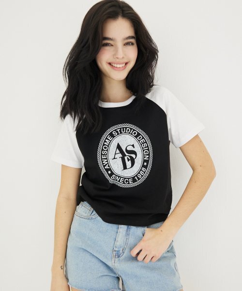 AWESOME STUDIO(オーサムスタジオ)の「サークルシンボルラグラン半袖Tシャツブラック(Tシャツ/カットソー・レディース・その他・FREE)」の6枚目の写真