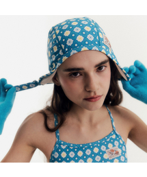 LOOP&LOOP（ループアンドループ）の「レトロエビエイター スイムキャップ [グラニサンフラワー_ブルー]（スイムグッズ）」
