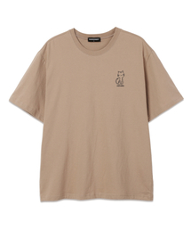 VANNWORKS（バンワークス）の「猫 半袖Tシャツ (VS0026) ベージュ/ブラック（Tシャツ/カットソー）」