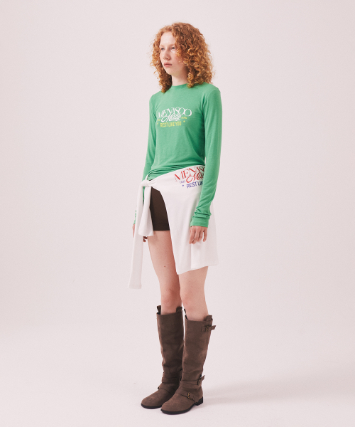 MENASOO（ミナス）の「MNS Soft Fitted Long T Shirt_Green（Tシャツ/カットソー・レディース・グリーン・F）」の6枚目の写真