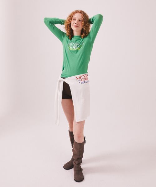 MENASOO（ミナス）の「MNS Soft Fitted Long T Shirt_Green（Tシャツ/カットソー・レディース・グリーン・F）」の9枚目の写真