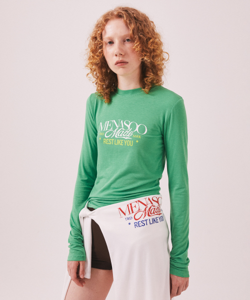 MENASOO（ミナス）の「MNS Soft Fitted Long T Shirt_Green（Tシャツ/カットソー・レディース・グリーン・F）」の11枚目の写真