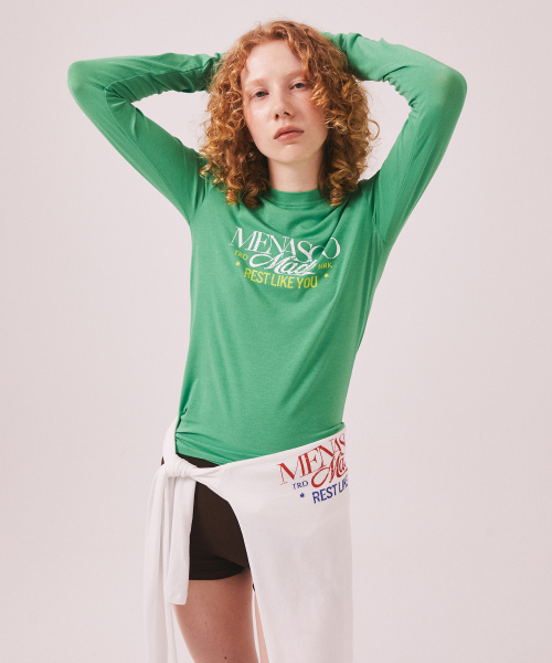 MENASOO（ミナス）の「MNS Soft Fitted Long T Shirt_Green（Tシャツ/カットソー・レディース・グリーン・F）」の12枚目の写真