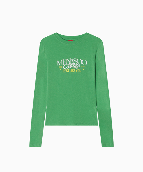 MENASOO（ミナス）の「MNS Soft Fitted Long T Shirt_Green（Tシャツ/カットソー・レディース・グリーン・F）」の14枚目の写真