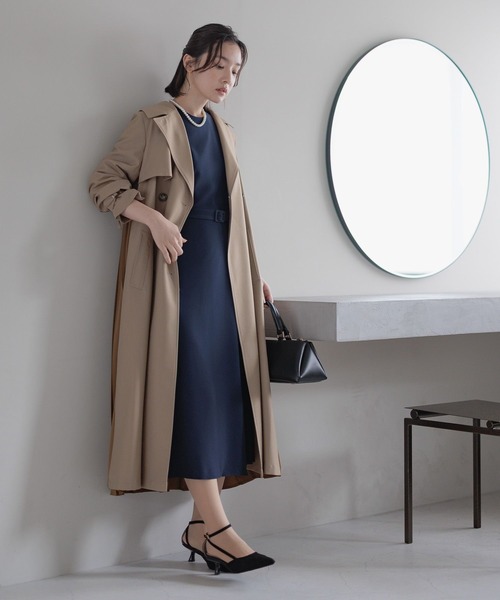 Andemiu(アンデミュウ)の「【WEB限定/T.P.O/2026】サイドプリーツワンピース608053(ワンピース・レディース・ネイビー/ブラック系1・LARGE/MEDIUM/SMALL)」の12枚目の写真