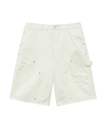 UNGIMMICK（アンジミック）の「DISTRESSED BERMUDA SHORTS (WHITE)（その他パンツ）」