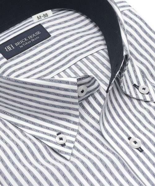 TOKYO SHIRTS(トウキョウシャツ)の「【吸水速乾】【COFREX】形態安定ノンアイロン ボタンダウン 長袖ビジネスワイシャツ(大きいサイズ・長いサイズ)(ビジネスシャツ・メンズ・ネイビー・首回り39cm-裄丈88cm/首回り41cm-裄丈90cm/首回り42cm-裄丈90cm/首回り43cm-裄丈90cm/首回り45cm-裄丈82cm/首回り45cm-裄丈86cm/首回り45cm-裄丈90cm/首回り47cm-裄丈86cm/首回り47cm-裄丈90cm)」の2枚目の写真