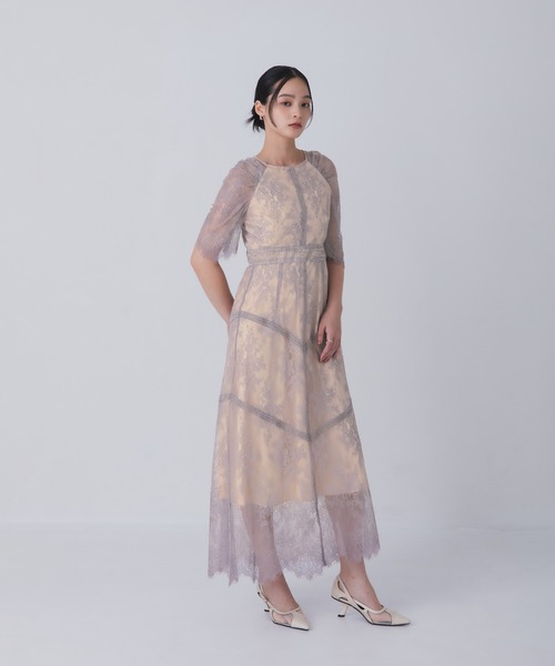 Rose of Sharon(ローズオブシャロン)の「タックショルダー総レースフレアドレス(ドレス・レディース・ダークグリーン/グレイッシュブルー/ブラック/オリーブ/ボルドー/パープル/モカ・S/M/L)」の11枚目の写真