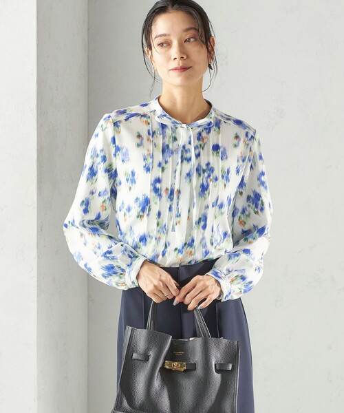 SHIPS(シップス)の「〈洗濯機可能〉無地 / プリント ピンタック ブラウス(セレモニー対応可)(シャツ/ブラウス・レディース・ネイビー/オフホワイト/ブルー・ONE SIZE)」の17枚目の写真