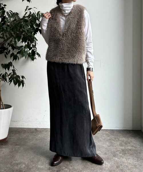 DouDou（ドゥドゥ）の「オーガニックコットンタートル（Tシャツ/カットソー・レディース・オフホワイト/ライトベージュ/ブラック・FREE）」の4枚目の写真