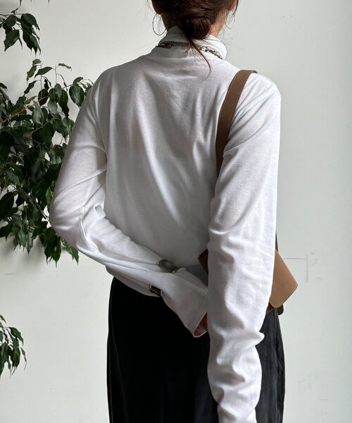 DouDou（ドゥドゥ）の「オーガニックコットンタートル（Tシャツ/カットソー・レディース・オフホワイト/ライトベージュ/ブラック・FREE）」の10枚目の写真