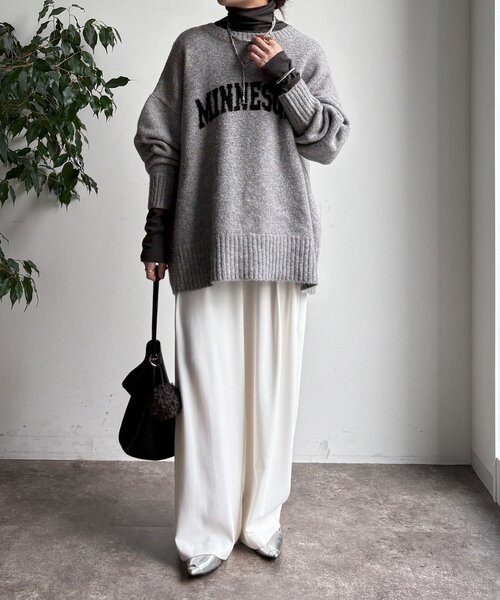 DouDou（ドゥドゥ）の「オーガニックコットンタートル（Tシャツ/カットソー・レディース・オフホワイト/ライトベージュ/ブラック・FREE）」の12枚目の写真