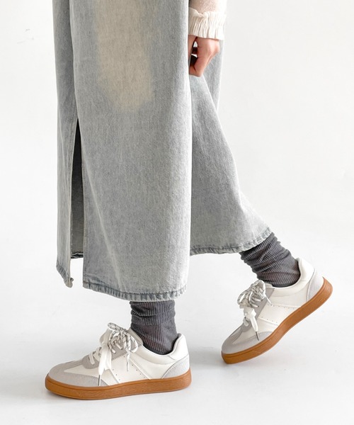 Shoes in Closet（シューズインクローゼット）の「軽量 デイリー ベーシック ローカット レディース スニーカー 2744（スニーカー・レディース・ホワイト×グレー/ホワイト系1/グレー・M/S/XL/L）」の6枚目の写真