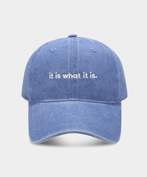 HELLOJUN（へロージュン）の「It Is What It Is Washing Lettering Ball Cap [Sky]（キャップ）」