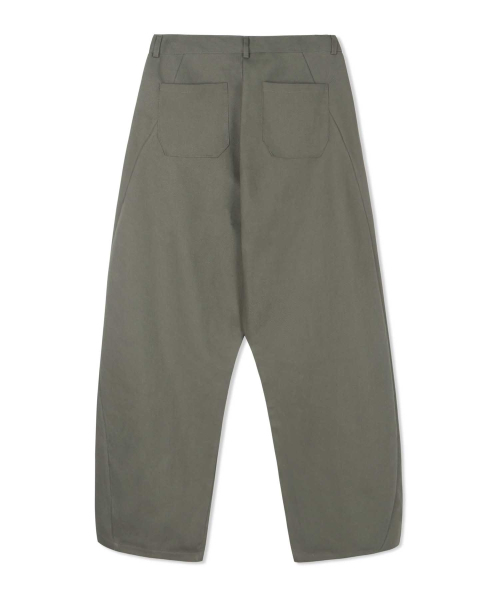 THAT'S IT（ザッツイット）の「カーブドワイドコットンデニムパンツ[カーキ]（デニムパンツ・レディース・カーキ・LARGE/X-LARGE/MEDIUM）」の3枚目の写真