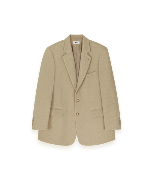 R-4(アールフォー)の「R-0033 / OVERSIZED TWEED BOX-BLAZER(BEIGE)(テーラードジャケット・メンズ・ベージュ・MEDIUM/LARGE)」の1枚目の写真