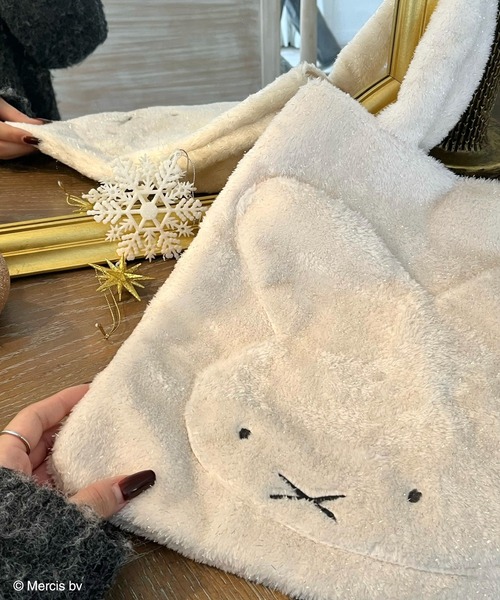 Miffy( ミッフィー)の「miffy ラメダイカットトートバッグ(トートバッグ・レディース・オフホワイト/ピンク/グレー・FREE)」の4枚目の写真