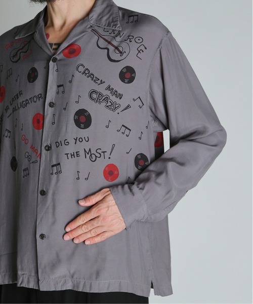 schott（ショット）の「Schott/ショット/ROCK’N ROLL RAYON SHIRT/ロックンロール レーヨンシャツ（シャツ/ブラウス・メンズ・オフホワイト/チャコールグレー・M/L/XL/2XL）」の8枚目の写真