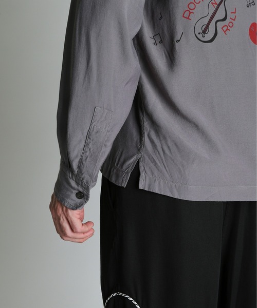 schott（ショット）の「Schott/ショット/ROCK’N ROLL RAYON SHIRT/ロックンロール レーヨンシャツ（シャツ/ブラウス・メンズ・オフホワイト/チャコールグレー・M/L/XL/2XL）」の9枚目の写真