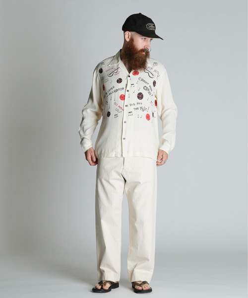 schott（ショット）の「Schott/ショット/ROCK’N ROLL RAYON SHIRT/ロックンロール レーヨンシャツ（シャツ/ブラウス・メンズ・オフホワイト/チャコールグレー・M/L/XL/2XL）」の10枚目の写真