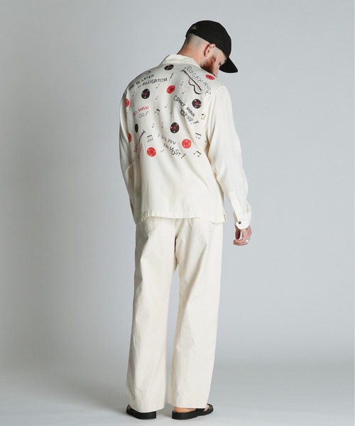 schott（ショット）の「Schott/ショット/ROCK’N ROLL RAYON SHIRT/ロックンロール レーヨンシャツ（シャツ/ブラウス・メンズ・オフホワイト/チャコールグレー・M/L/XL/2XL）」の11枚目の写真