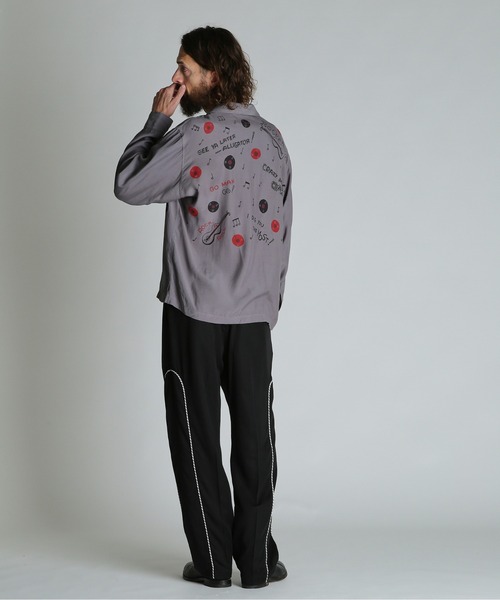 schott（ショット）の「Schott/ショット/ROCK’N ROLL RAYON SHIRT/ロックンロール レーヨンシャツ（シャツ/ブラウス・メンズ・オフホワイト/チャコールグレー・M/L/XL/2XL）」の13枚目の写真