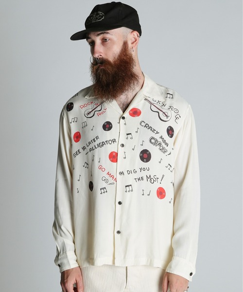 schott（ショット）の「Schott/ショット/ROCK’N ROLL RAYON SHIRT/ロックンロール レーヨンシャツ（シャツ/ブラウス・メンズ・オフホワイト/チャコールグレー・M/L/XL/2XL）」の20枚目の写真