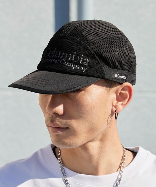 Columbia(コロンビア)の「Columbia/コロンビア Bad Axe Pass Cap ラバーロゴ メッシュジェットキャップ 2026年春夏(キャップ・メンズ・ブラック・FREE)」の1枚目の写真