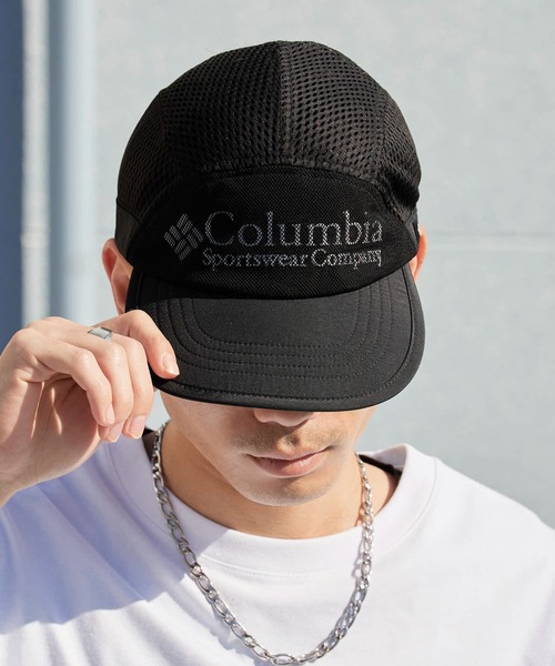 Columbia(コロンビア)の「Columbia/コロンビア Bad Axe Pass Cap ラバーロゴ メッシュジェットキャップ 2026年春夏(キャップ・メンズ・ブラック・FREE)」の6枚目の写真