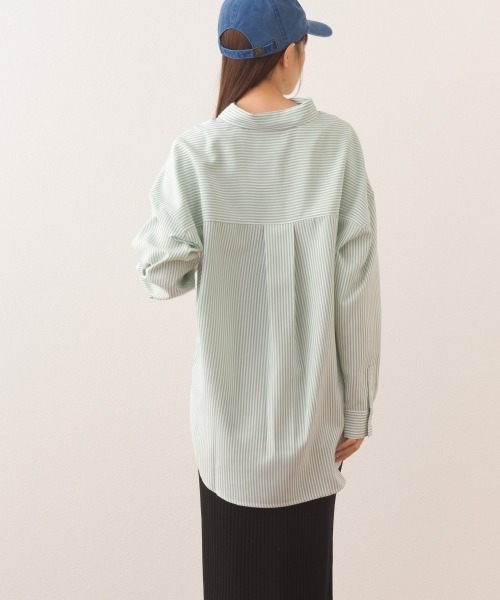 OMNES（オムネス）の「ポプリンベーシックレギュラーカラー 長袖シャツブラウス（シャツ/ブラウス・レディース・ベージュ/グリーン系その他/ブルー系その他/ホワイト/ライトグリーン/ブラック・FREE）」の9枚目の写真